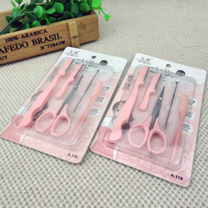 美容工具五件套 修眉刀 眉剪 美妆工具套装