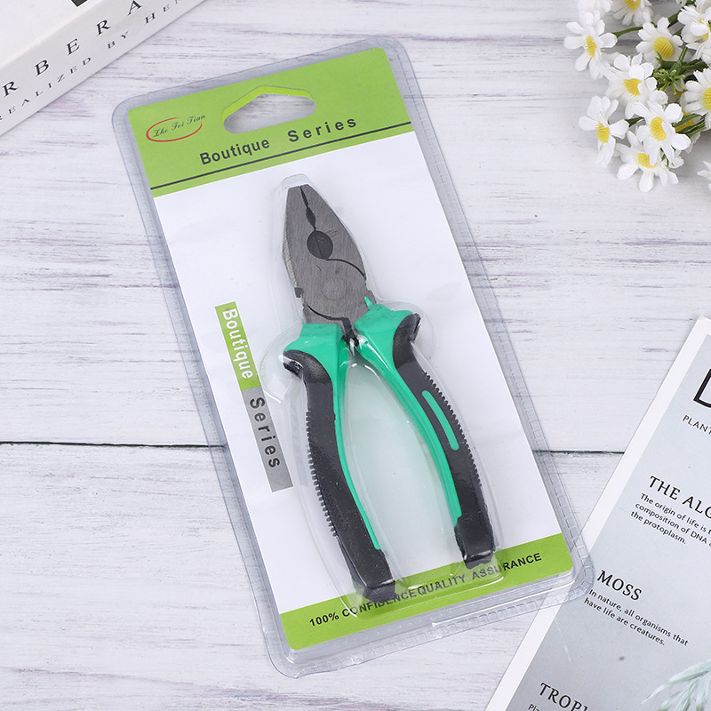 平嘴鋼絲鉗雙色斜口鉗電工寸老虎鉗子多功能老虎鉗 壓接鉗夾線