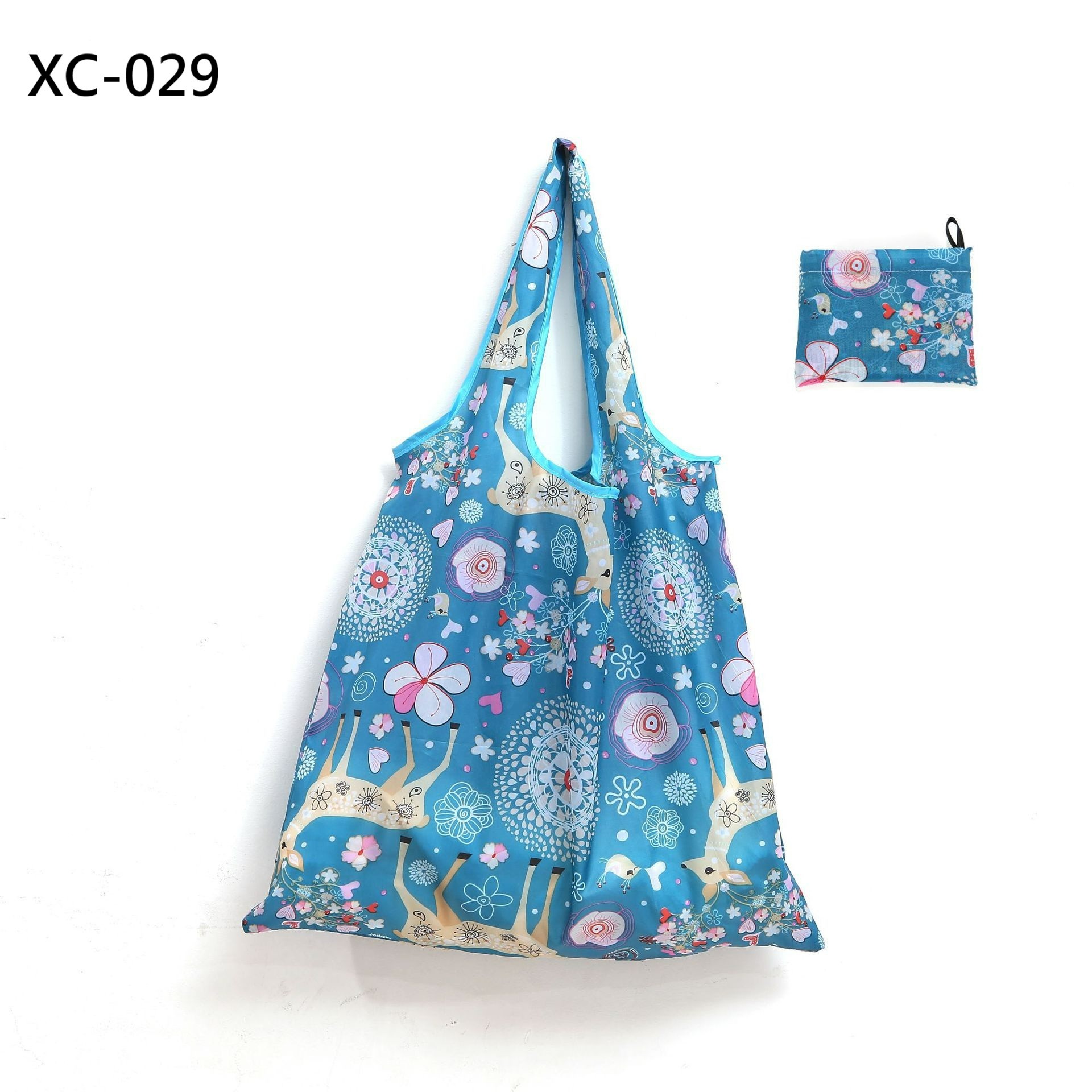 新款大容量折疊購物袋批發現貨環保袋批發折疊袋批發創意便攜印花