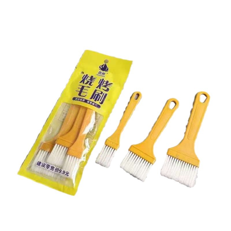 3个装毛刷批發 烧烤刷油刷批發一组合实惠装塑胶柄刷子批發